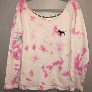 🤍 PINK Acid-Wash Sweatshirt